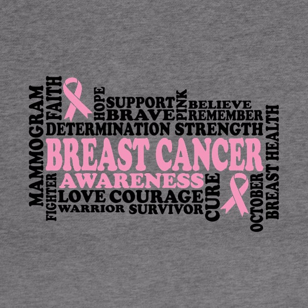 I Can Fight Cancer - Breast Cancer Support  - Survivor - Awareness Light Pink Ribbon Black Font by Color Me Happy 123